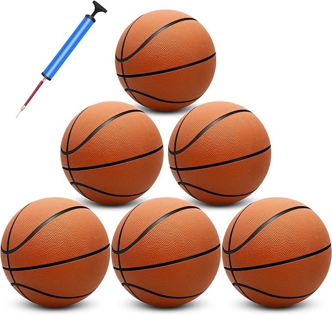 6 Pack 29.5" Official Size 7 Basketball Balls